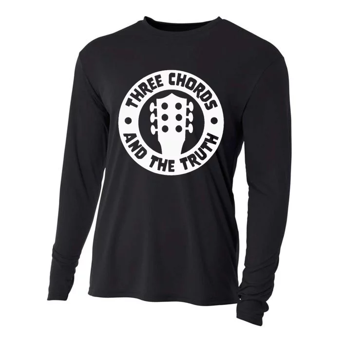 Three Chords & The Truth Country Folk Music Acoustic Guitar Cooling Performance Long Sleeve Crew