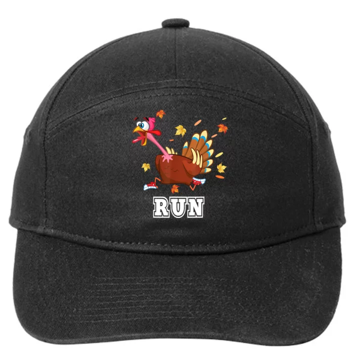 Thanksgiving Costume Turkey Run Running Turkey Trot 7-Panel Snapback Hat