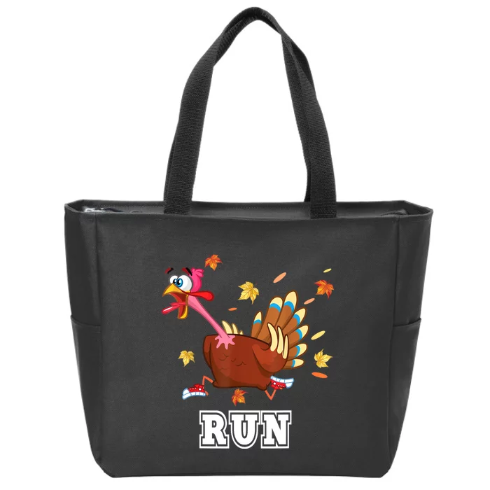 Thanksgiving Costume Turkey Run Running Turkey Trot Zip Tote Bag