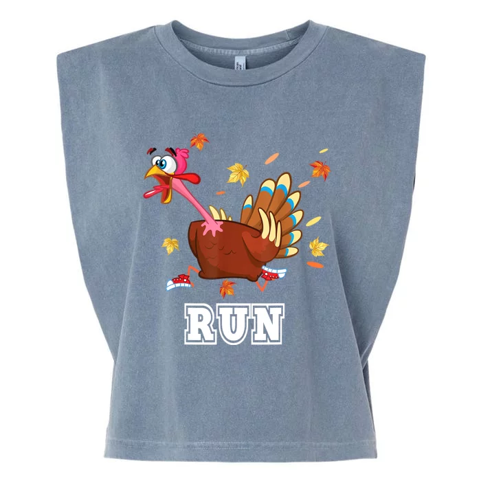 Thanksgiving Costume Turkey Run Running Turkey Trot Garment-Dyed Women's Muscle Tee