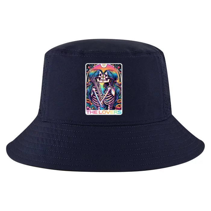 Tarot Card The Lovers Rainbow Kissing Lesbian Skeletons Cool Comfort Performance Bucket Hat