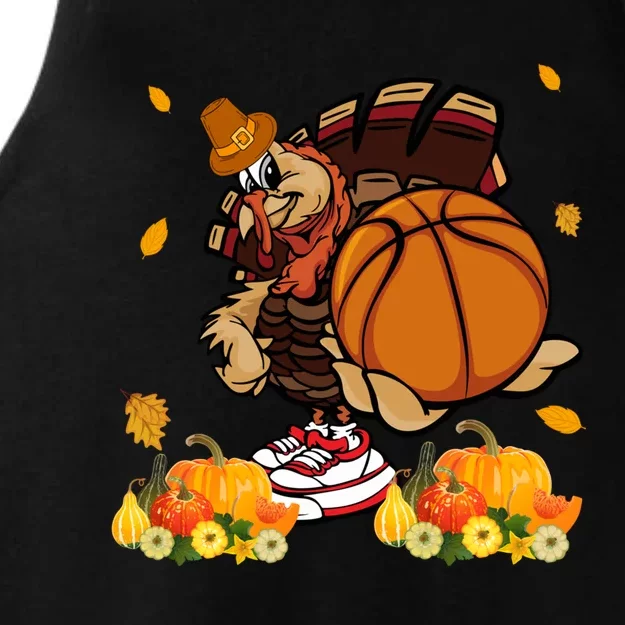 Thanksgiving Cool Turkey Playing Basketball Player Lover Gift Ladies Tri-Blend Wicking Tank