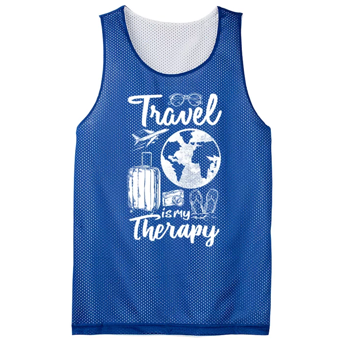 Traveling Camping Trip World Traveler Travel Is My Therapy Gift Mesh Reversible Basketball Jersey Tank