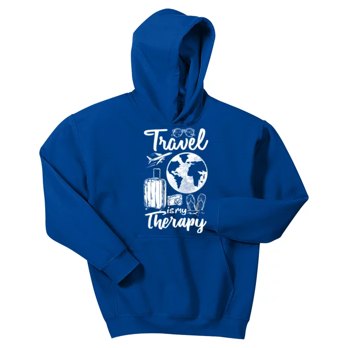 Traveling Camping Trip World Traveler Travel Is My Therapy Gift Kids Hoodie