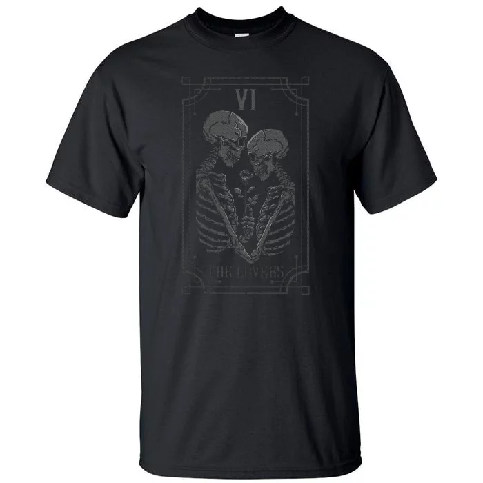 Tarot Card The Lovers Skeleton Goth Halloween Witch Tall T-Shirt