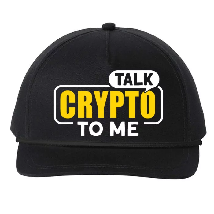 Talk Cypto To Me Snapback Five-Panel Rope Hat