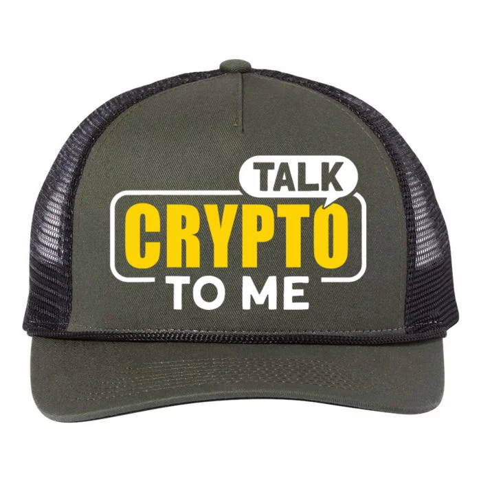 Talk Cypto To Me Retro Rope Trucker Hat Cap