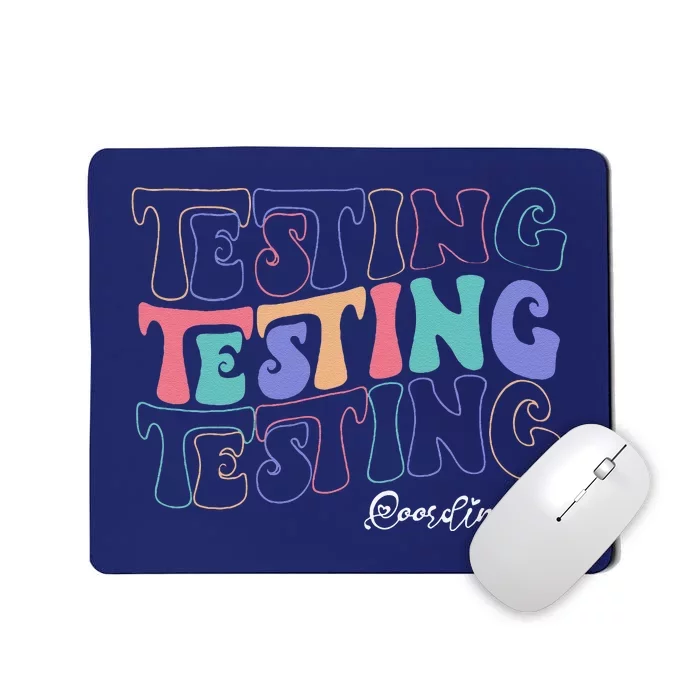 Testing Coordinator Testing Day Squad Teacher Retro Groovy Mousepad