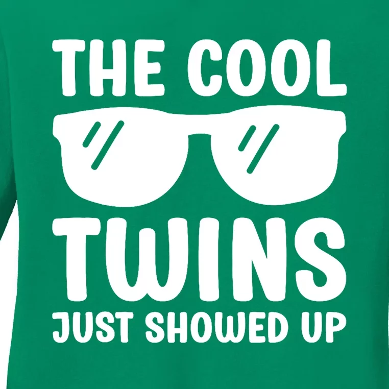 The Cool Twins Just Showed Up Funny Twin Twinning Matching Ladies Long Sleeve Shirt