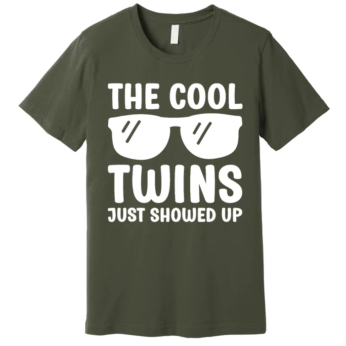 The Cool Twins Just Showed Up Funny Twin Twinning Matching Premium T-Shirt