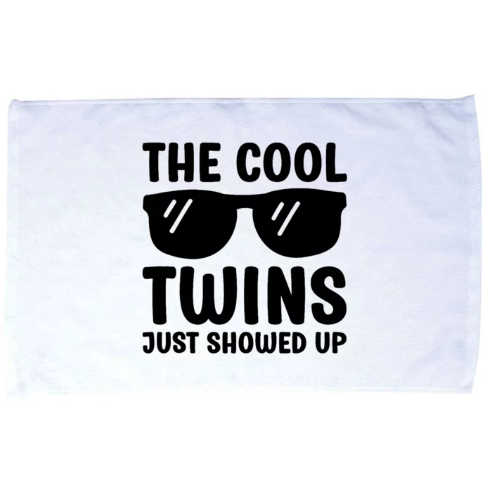 The Cool Twins Just Showed Up Funny Twin Twinning Matching Microfiber Hand Towel