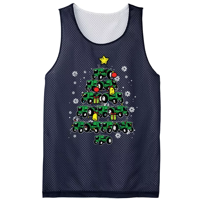 Tractor Christmas Tree Xmas Farmer Women Mesh Reversible Basketball Jersey Tank