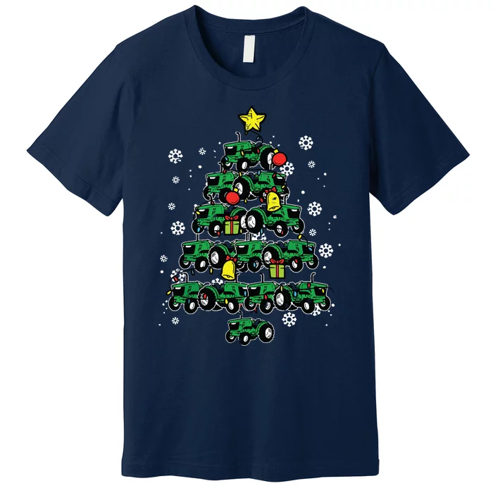 Tractor Christmas Tree Xmas Farmer Women Premium T-Shirt