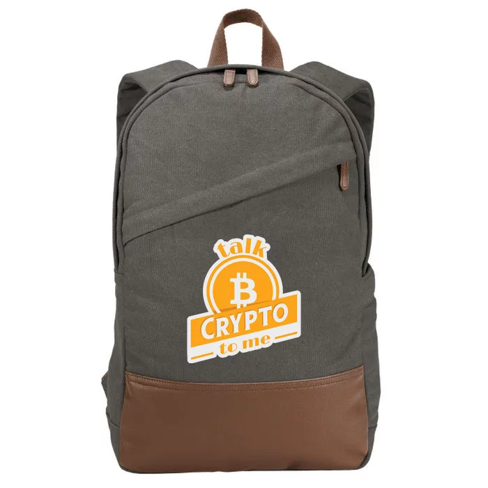 Talk Crypto To Me Bitcoin Cotton Canvas Backpack