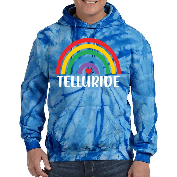 Telluride Colorado Travel I Love Telluride Usa Gift Tie Dye Hoodie