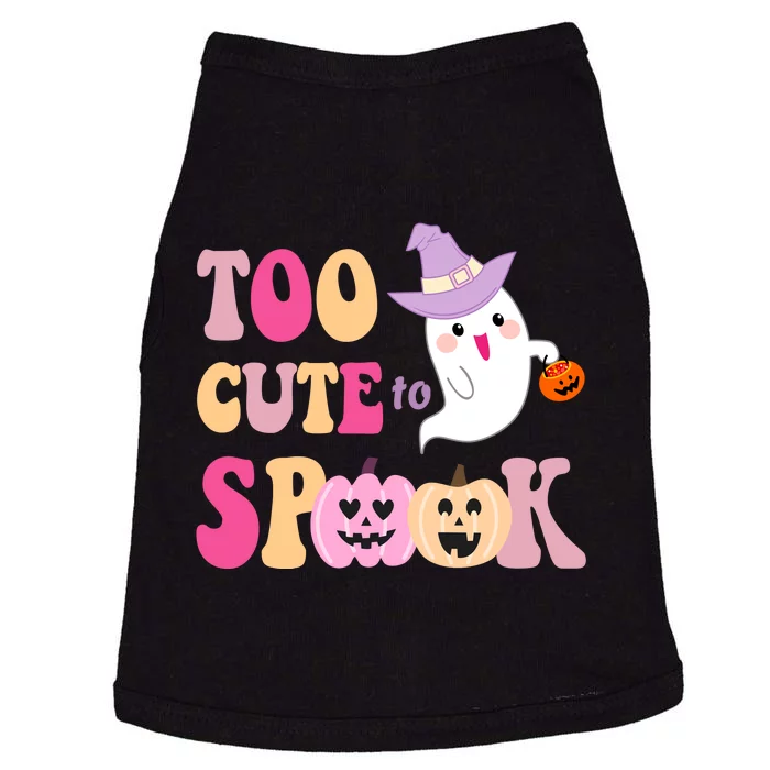 Too Cute To Spook Halloween Groovy Ghost Doggie Tank