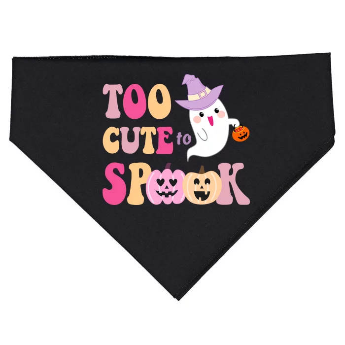 Too Cute To Spook Halloween Groovy Ghost USA-Made Doggie Bandana