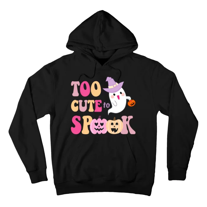 Too Cute To Spook Halloween Groovy Ghost Hoodie