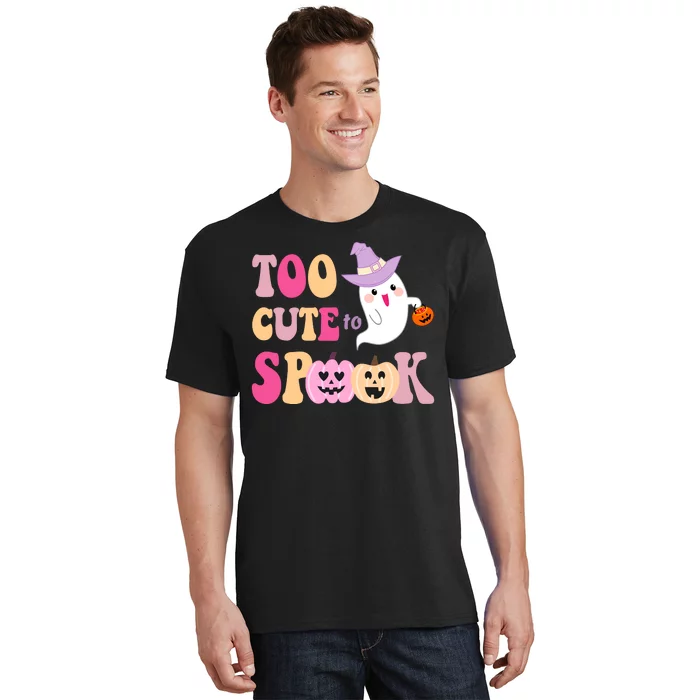 Too Cute To Spook Halloween Groovy Ghost T-Shirt