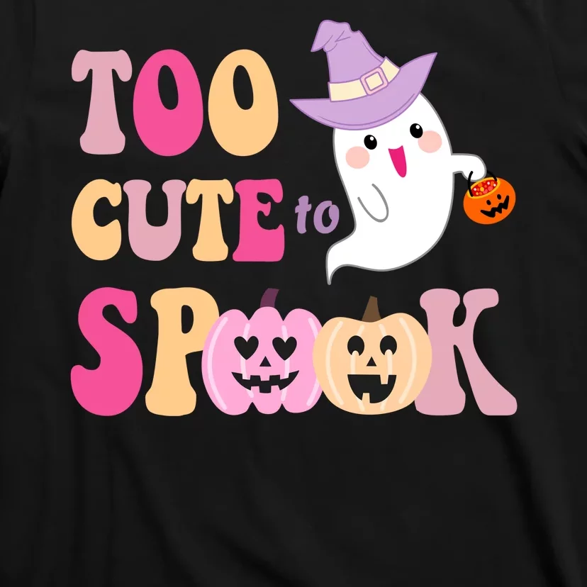 Too Cute To Spook Halloween Groovy Ghost T-Shirt