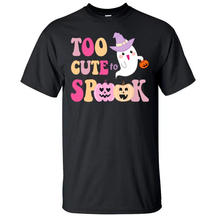 Too Cute To Spook Halloween Groovy Ghost Tall T-Shirt