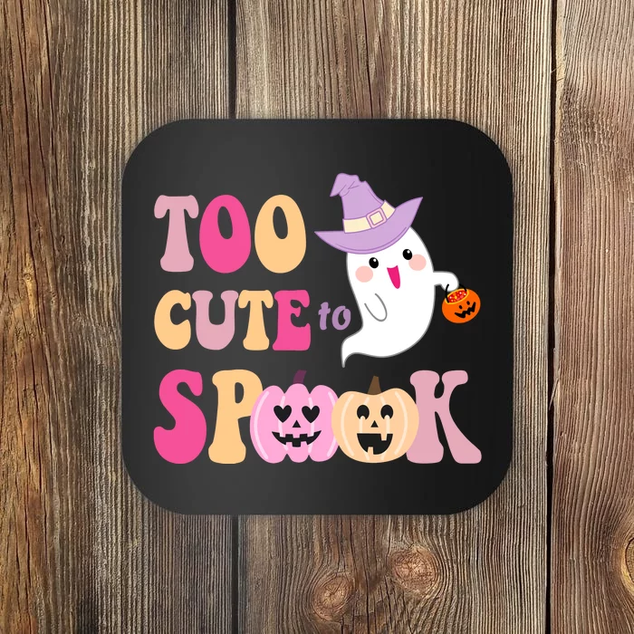 Too Cute To Spook Halloween Groovy Ghost Coaster