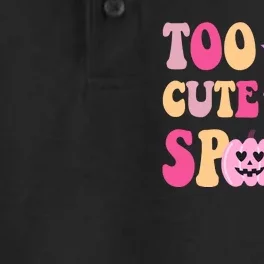 Too Cute To Spook Halloween Groovy Ghost Dry Zone Grid Performance Polo