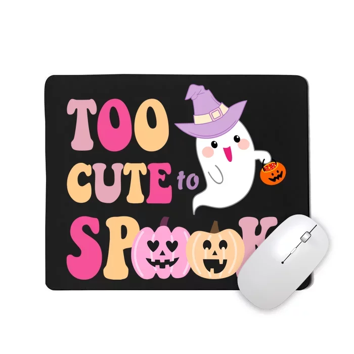 Too Cute To Spook Halloween Groovy Ghost Mousepad