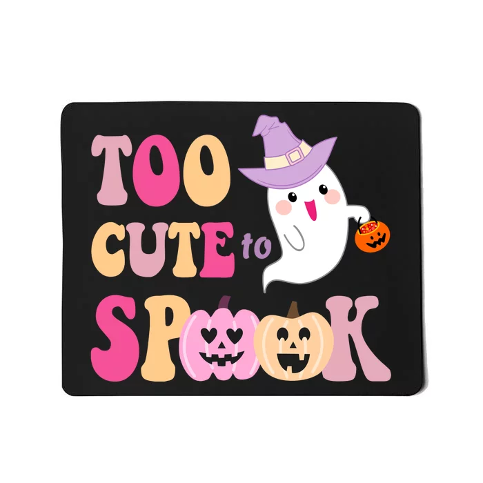 Too Cute To Spook Halloween Groovy Ghost Mousepad