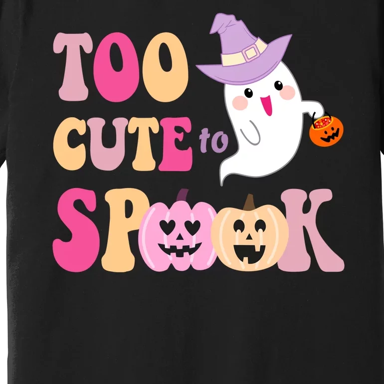 Too Cute To Spook Halloween Groovy Ghost Premium T-Shirt