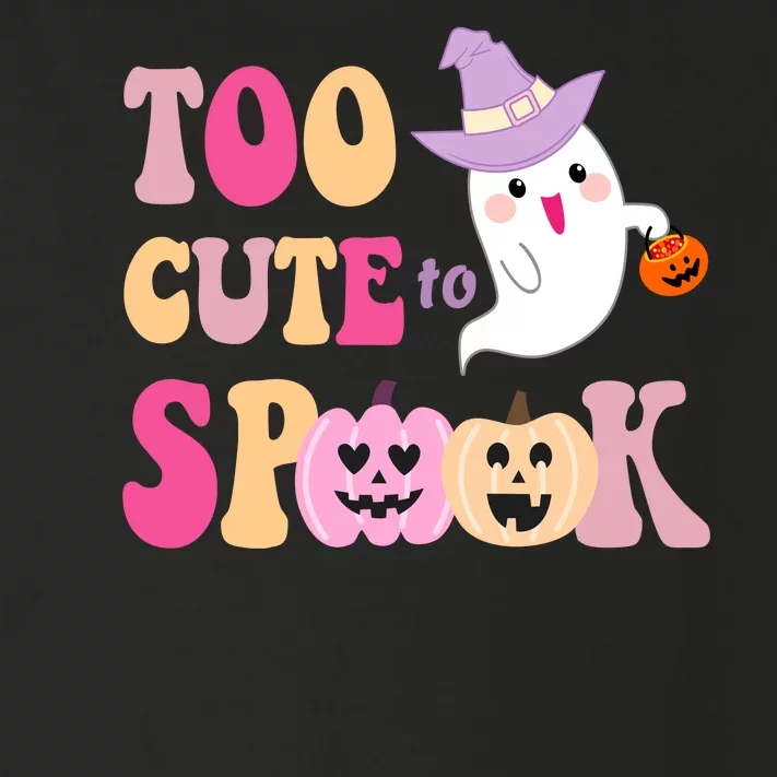 Too Cute To Spook Halloween Groovy Ghost Toddler Long Sleeve Shirt