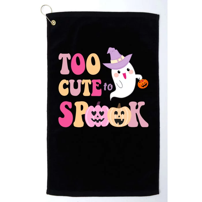 Too Cute To Spook Halloween Groovy Ghost Platinum Collection Golf Towel