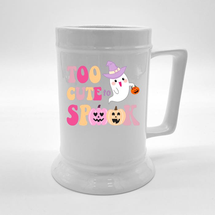 Too Cute To Spook Halloween Groovy Ghost Front & Back Beer Stein