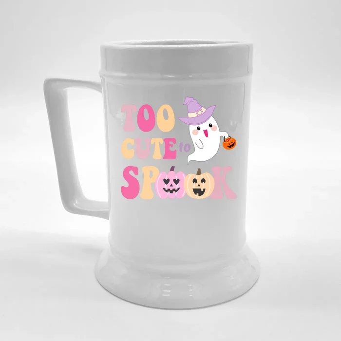 Too Cute To Spook Halloween Groovy Ghost Front & Back Beer Stein