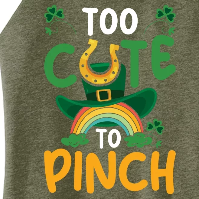 Too Cute To Pinch Funny St Patricks Day Women’s Perfect Tri Rocker Tank