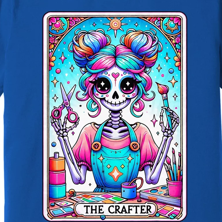 The Crafter Tarot Card Crochet Knitting Crafter Mom Premium T-Shirt