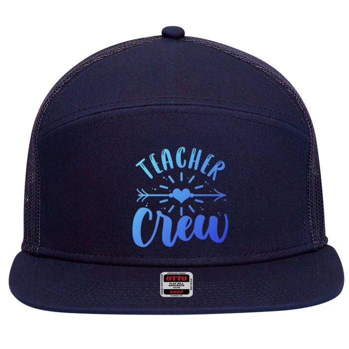 Teacher Crew Teacher Preschool Teacher Gift 7 Panel Mesh Trucker Snapback Hat