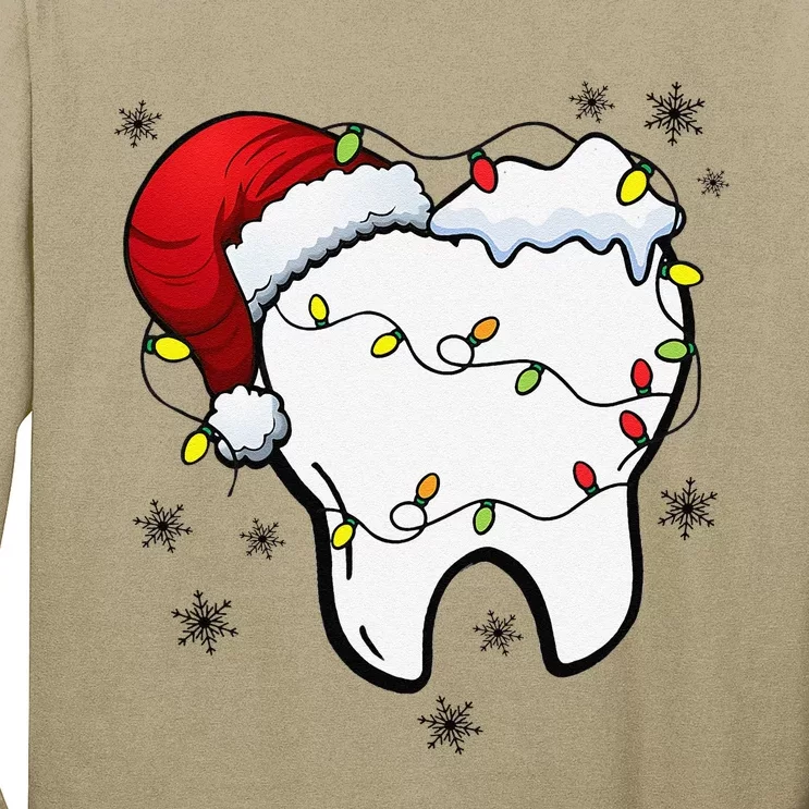 Teeth Christmas Tooth Dentist Dental Assistant Dentistry Long Sleeve Shirt