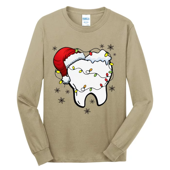 Teeth Christmas Tooth Dentist Dental Assistant Dentistry Tall Long Sleeve T-Shirt