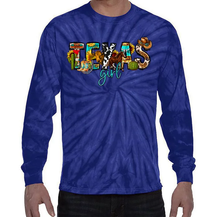 Texas Cowgirl Tie-Dye Long Sleeve Shirt