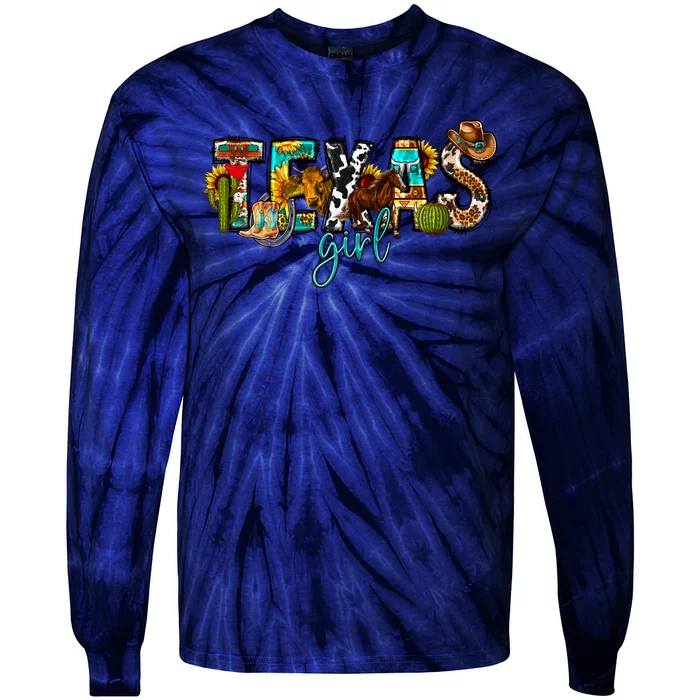 Texas Cowgirl Tie-Dye Long Sleeve Shirt