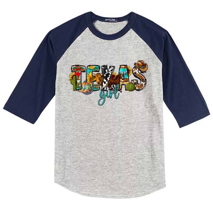 Texas Cowgirl Kids Colorblock Raglan Jersey