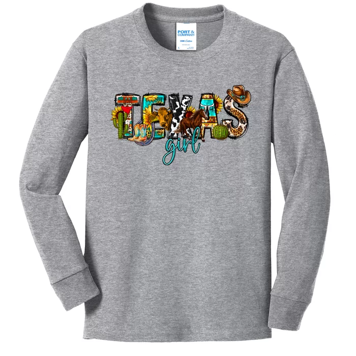 Texas Cowgirl Kids Long Sleeve Shirt