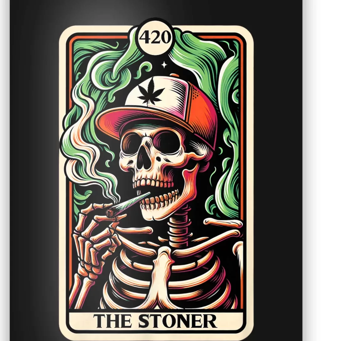 Tarot Card The Stoner Weed Lover Skeleton Cannabis 420 Poster