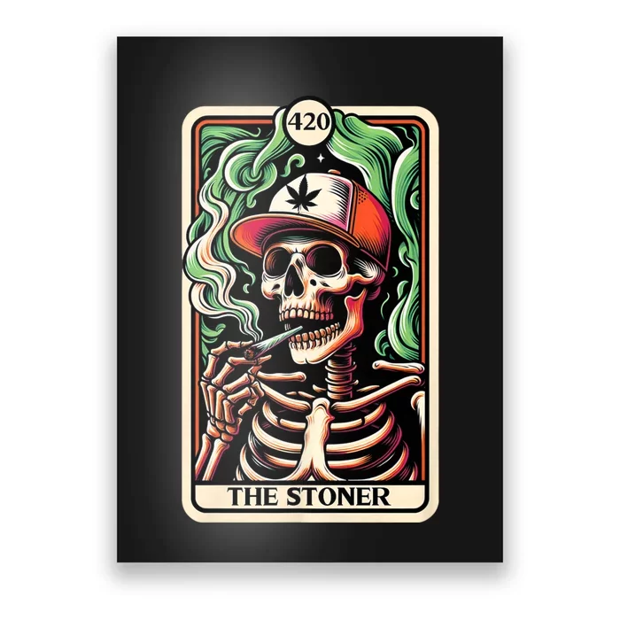 Tarot Card The Stoner Weed Lover Skeleton Cannabis 420 Poster