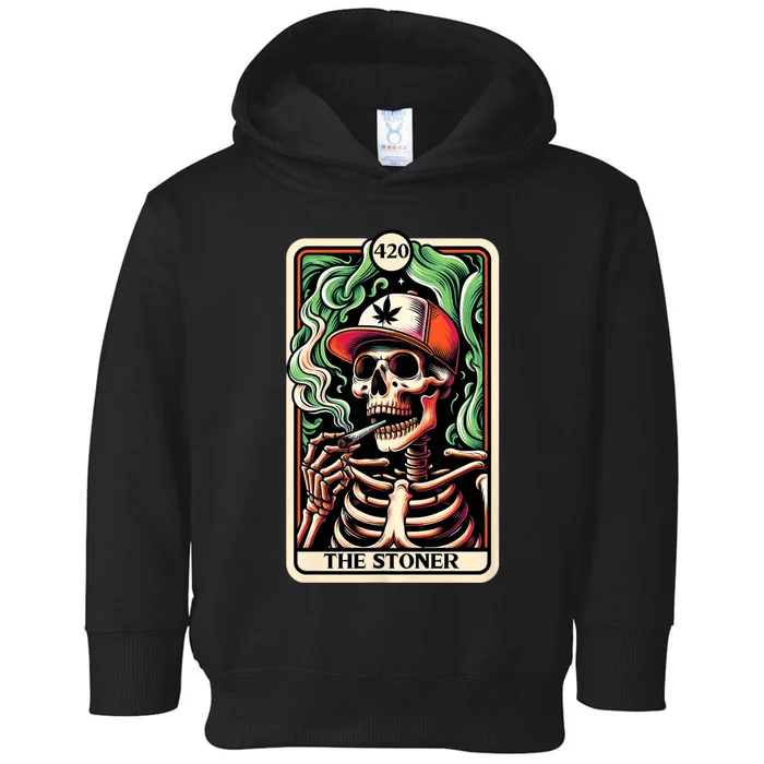 Tarot Card The Stoner Weed Lover Skeleton Cannabis 420 Toddler Hoodie