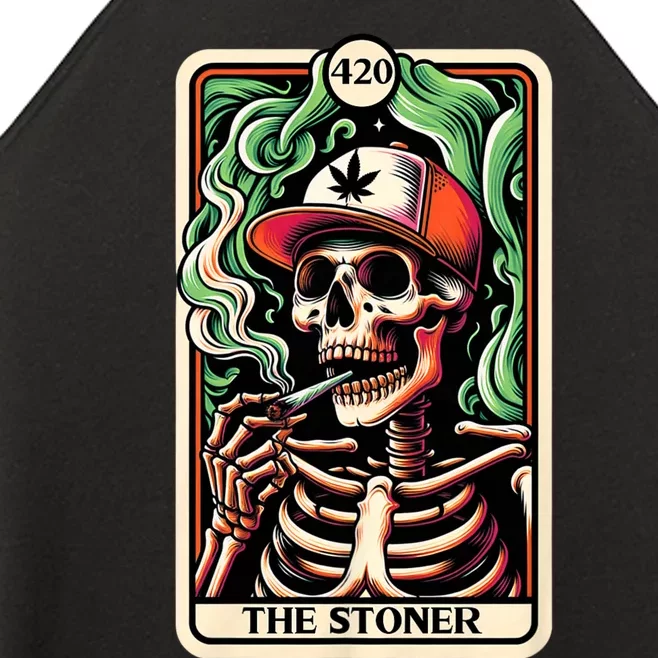 Tarot Card The Stoner Weed Lover Skeleton Cannabis 420 Women’s Perfect Tri Rocker Tank