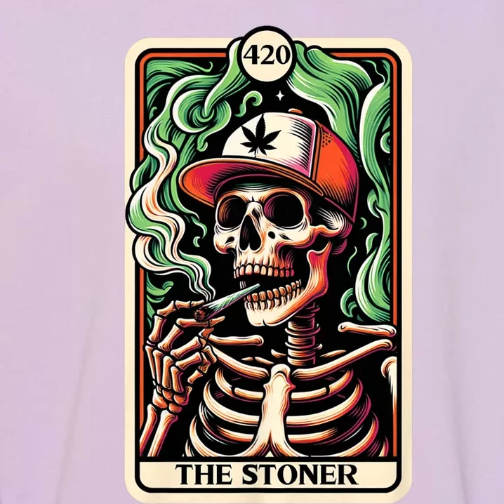 Tarot Card The Stoner Weed Lover Skeleton Cannabis 420 Garment-Dyed Sweatshirt