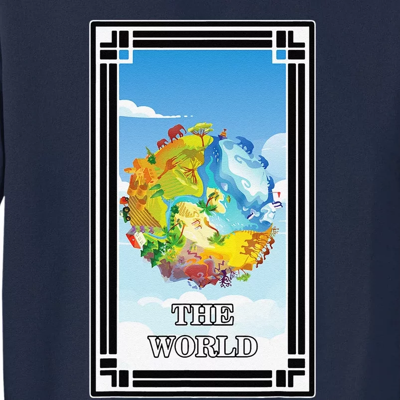 Tarot Cards The World Animals Birds Fortune Teller Tall Sweatshirt