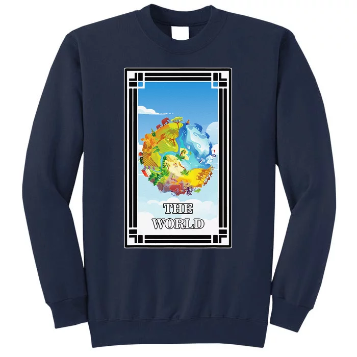 Tarot Cards The World Animals Birds Fortune Teller Tall Sweatshirt